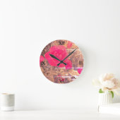 バラは赤 – 中、丸い壁時計 ラウンド壁時計 (ホーム)