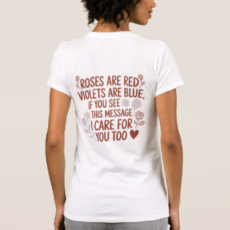 バラは赤 愛情の引用Tシャツ Tシャツ
