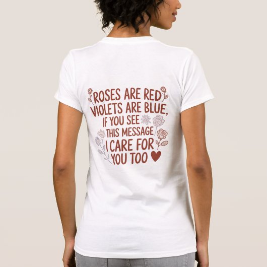 バラは赤 愛情の引用Tシャツ Tシャツ (裏面)