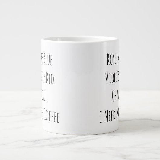 バラは青のヴィオレットは赤オ待ちおもしろい ジャンボコーヒーマグカップ (正面)