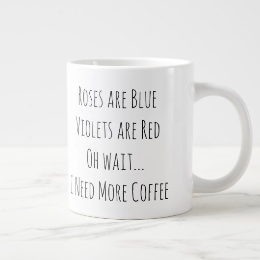 バラは青のヴィオレットは赤オ待ちおもしろい ジャンボコーヒーマグカップ (右)