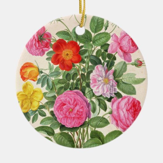 バラは、ナッサウのFlorilegiumからの4つをめっきします(w/c セラミックオーナメント (正面)