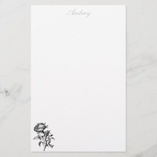 バラひな形 – パーソナライズされた 便箋 (正面)