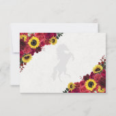 バラひまわりキンセアニェラRSVPエンクロージャカード 出欠カード (裏面)