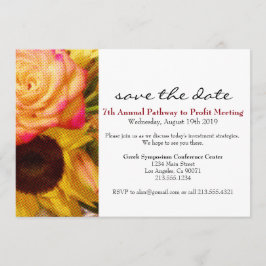 バラひまわり企業のイベント招待状 セーブザデート