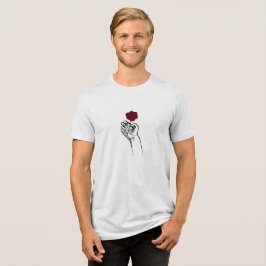 バラを持つ手 ミニマルアート メンズTシャツ トライブレンドTシャツ
