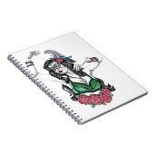 バラを持つ砂糖のスカルの女性 ノートブック (右側)