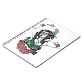 バラを持つ砂糖のスカルの女性 ノートブック (左側)