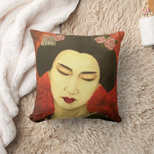 バラを持つ芸者 クッション (ブランケット)