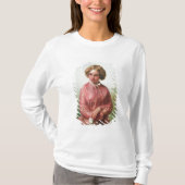 バラを持つ若い女の子のポートレート Tシャツ (正面)
