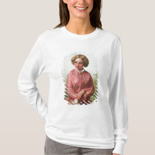 バラを持つ若い女の子のポートレート Tシャツ