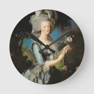 バラを持つMarieアントワネット、1783年 ラウンド壁時計