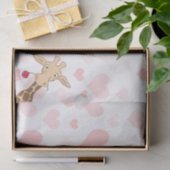 バラを握っているキリン 薄葉紙 (ギフト)