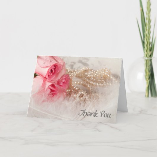 バラを添えて感謝を伝える サンキューカード (正面)