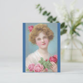 バラを頬に ポストカード (スタンド正面)