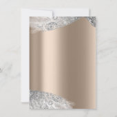 バラアイボリーベージュホワイトスウィート16ブライダルシルバー 招待状 (裏面)