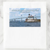 バラアイランドライトハウスロードアイランド 長方形シール (バッグ)