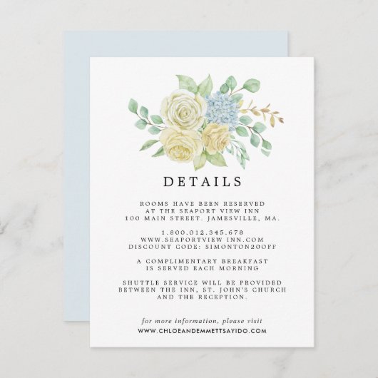 バラアジサイフローラ結婚ズゲスト詳細 エンクロージャーカード (正面/裏面)