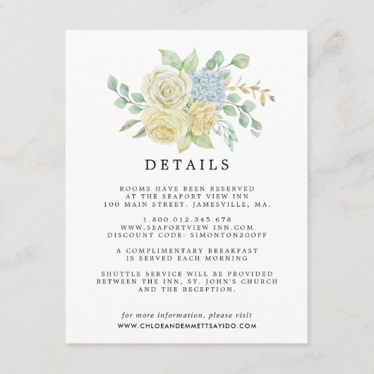 バラアジサイフローラ結婚ズゲスト詳細 エンクロージャーカード (正面)