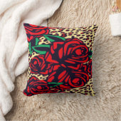 バラアニマルプリント装飾用クッション クッション (ブランケット)