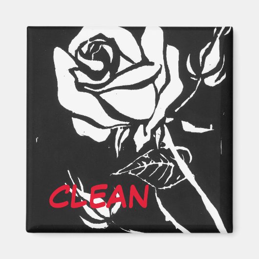 「バラアルバ」クリーン食洗機状態磁石 マグネット (正面)