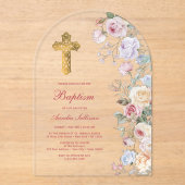 バラアーチバプテスマ アクリル招待状 (正面)