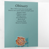 バラアートオレンジブルーフォトコラージメモリアル 三つ折り案内状 (内部最初)