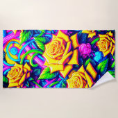 バラアートワーク ビーチタオル (正面)