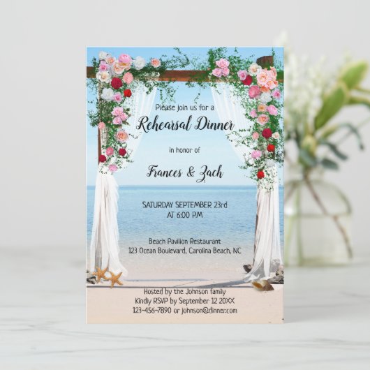 バラアーバービーチリハーサルディナー招待状 招待状 (スタンド正面)