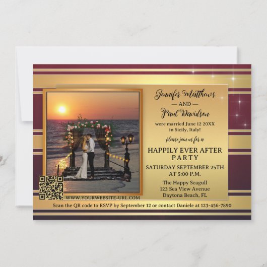 バラアーバービーチ結婚アフターズ招待状 招待状 (裏面)