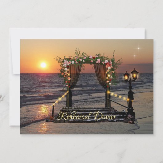 バラアーバービーチ結婚式リハーサルディナー 招待状 (正面)