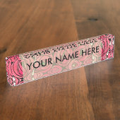 バラアールヌーボーレニーMacintoshグラフィック デスクネームプレート (側面)