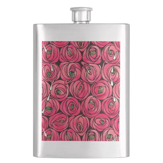 バラアールヌーボーレニーMacintoshグラフィック フラスク (正面)