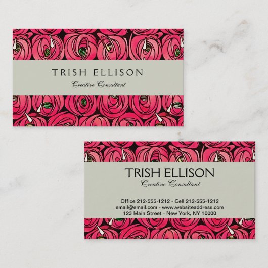 バラアールヌーボーレニーMacintoshグラフィック 名刺 (正面/裏面)