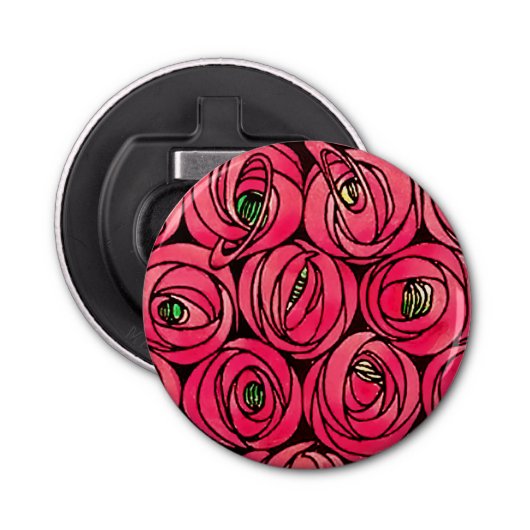 バラアールヌーボーレニーMacintoshグラフィック 栓抜き (正面)