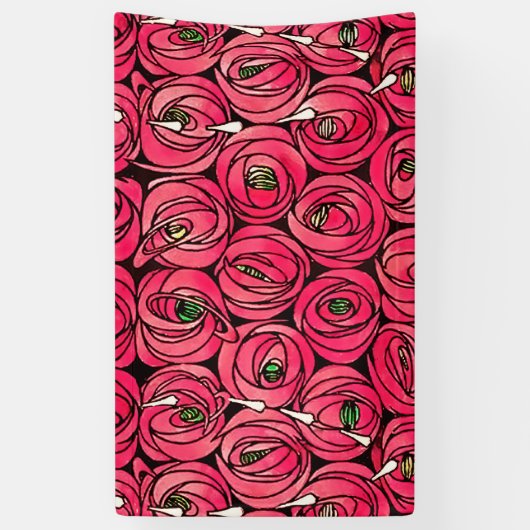 バラアールヌーボーレニーMacintoshグラフィック 横断幕 (縦)