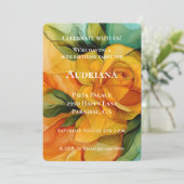 バライエローグリーンフローラ誕生日 招待状 (スタンド正面)