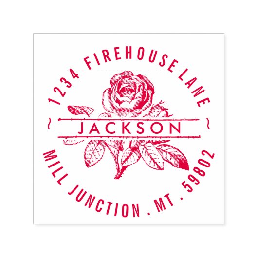 バラインサークルセルフインク差出人住所スタンプ セルフインキングスタンプ (デザイン)