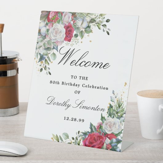 バラウィンターグリーナリー80誕生日へようこそ 台座サイン (インサイチュ)