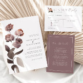 バラウェディング招待返信カードと食の選択 エンクロージャーカード