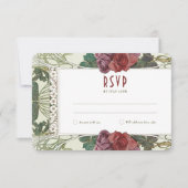 バラウェディングRSVP挿入ヴィンテージアールヌーボーミュシャ 招待状 (正面)