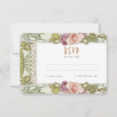 バラウェディングRSVP挿入ヴィンテージアールヌーボーミュシャ 招待状 (正面)