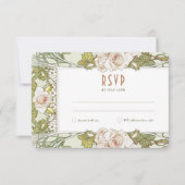 バラウェディングRSVP挿入ヴィンテージアールヌーボーミュシャ 招待状 (正面)