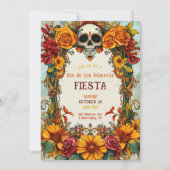 💀バラウォーターカラーディーアデムエルトスパーティの招待状 招待状 (正面)