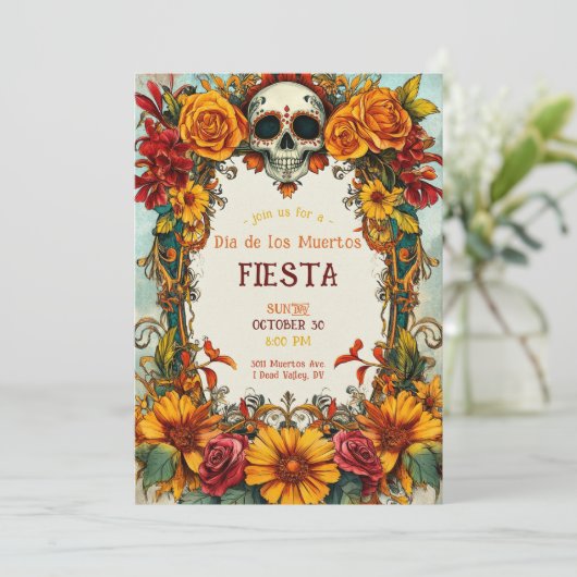 💀バラウォーターカラーディーアデムエルトスパーティの招待状 招待状 (スタンド正面)