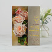 バラウォーターカラーロマンチック秋の結婚式招待状 箔シーズンカード (立ち正面)