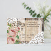 バラウッドアンドレースRSVP素朴カード 出欠カード (スタンド正面)