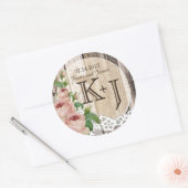 バラウッドレース素朴カントリーウェディングラベル ラウンドシール (封筒)