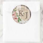 バラウッドレース素朴カントリーウェディングラベル ラウンドシール (バッグ)