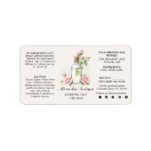 バラエッセンシャル油ボトル水彩フローラ ラベル (正面)